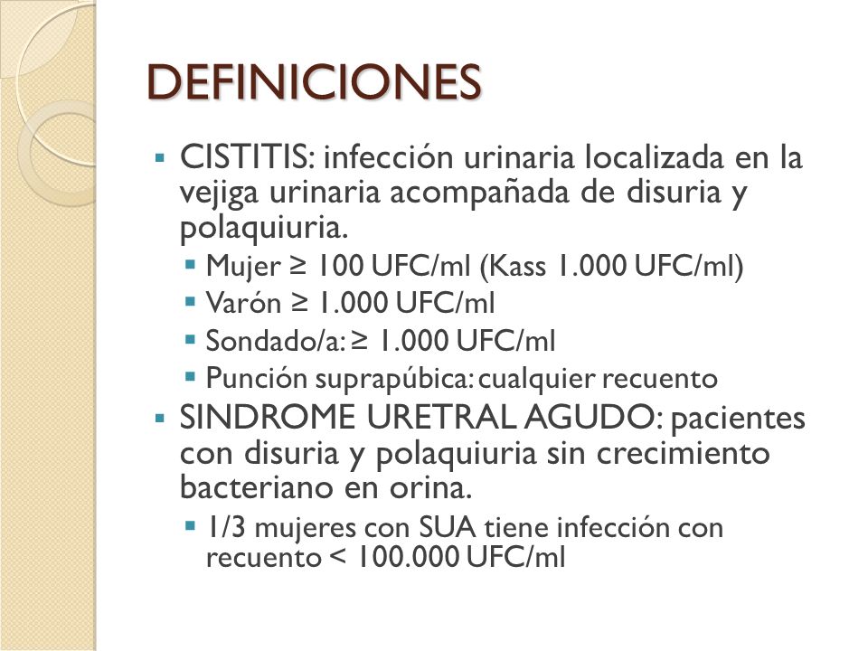sindrome uretral sin infeccion